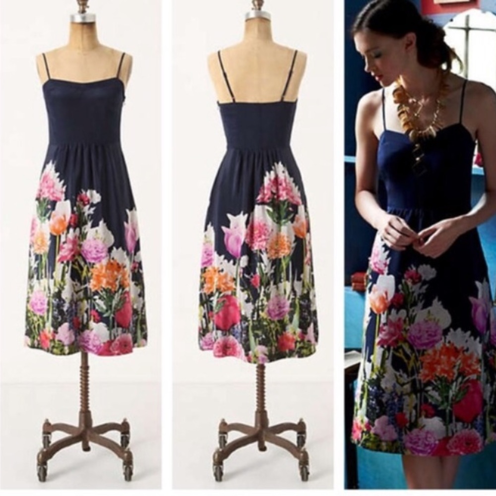 Moulinette Soeurs Floral Silk Dress Aven Blooms
